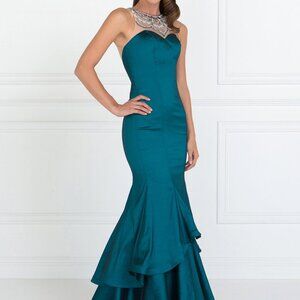 High Neck Sleeveless Mermaid Prom Dress GSGL2290